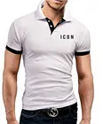 Рубашка-поло с принтом ICON, мужская летняя простроченная мужская рубашка-поло с короткими рукавами, деловая одежда, роскошная мужская футболка, брендовые поло