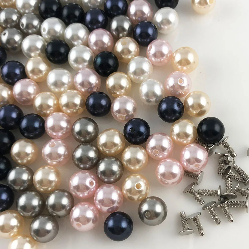 Набор украшений YORANYO круглые заклепки с имитацией жемчуга в стиле панк шипы для