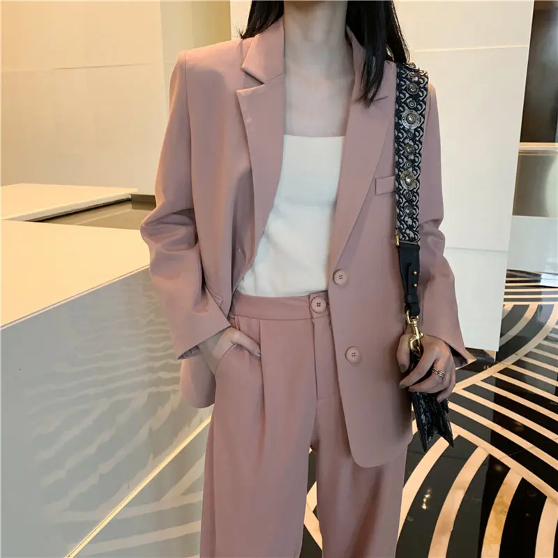 HziriP Элегантный женский 2020 тонкий однотонный OL Тонкий Повседневный блейзер +