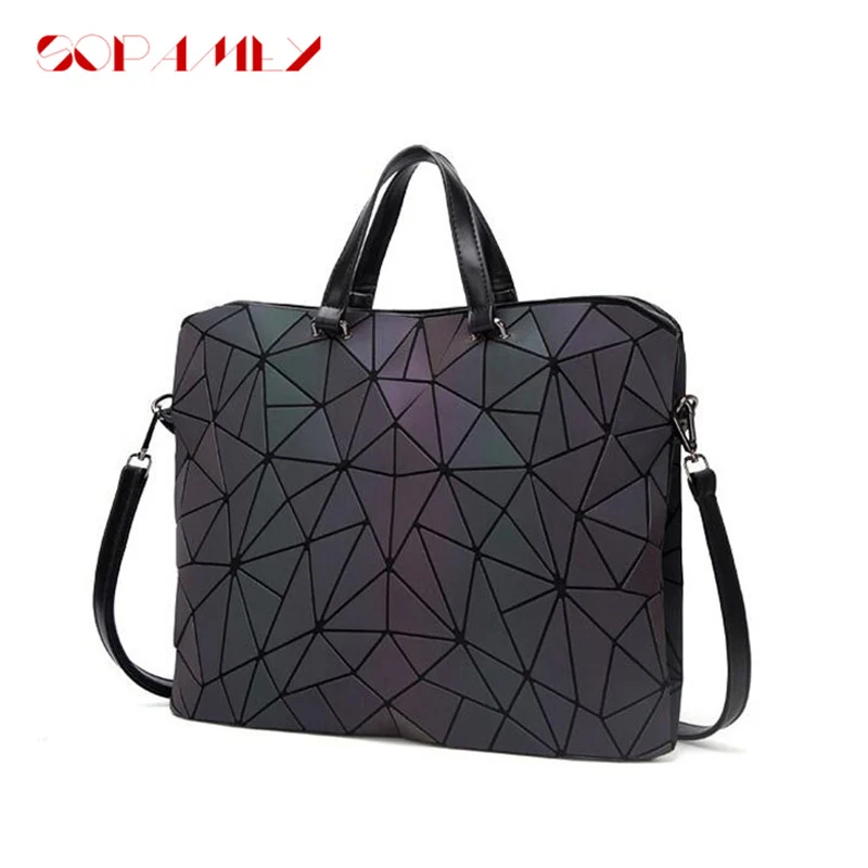 НОВЫЕ геометрические женские сумки мессенджеры светящаяся сумка Bao складная