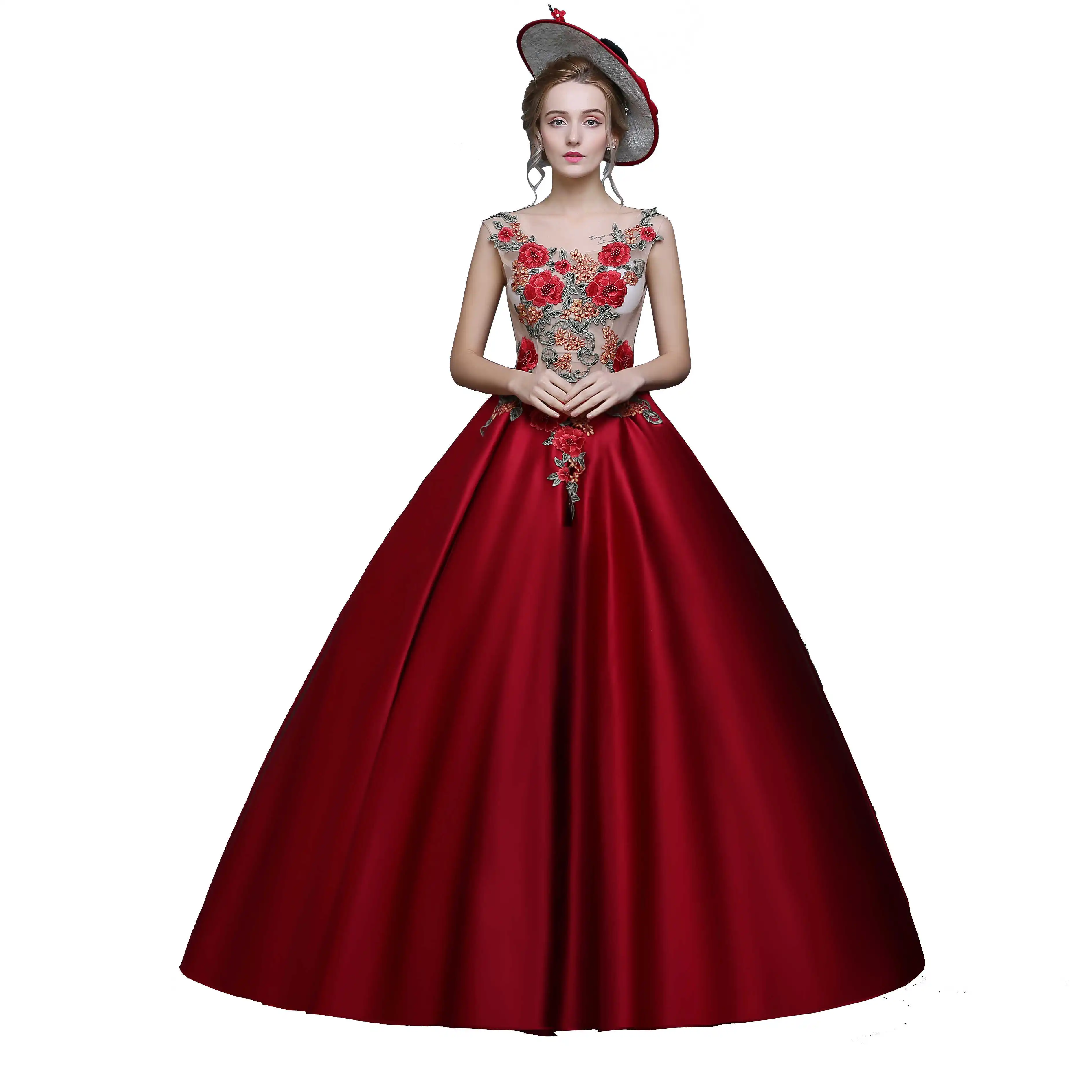 Красные Бальные платья Rococo в стиле барокко Мария-Антуанетта платье