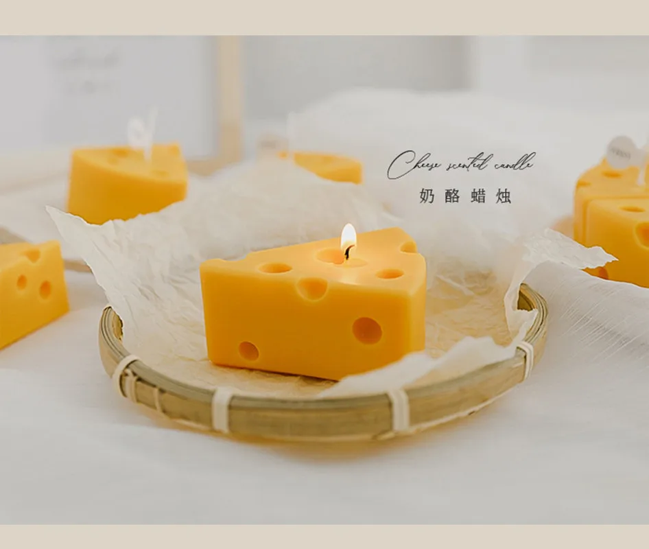 

Handmade Home Decorations Cheese Aroma Candles Shooting Props Scene Decoration Cheese Candles