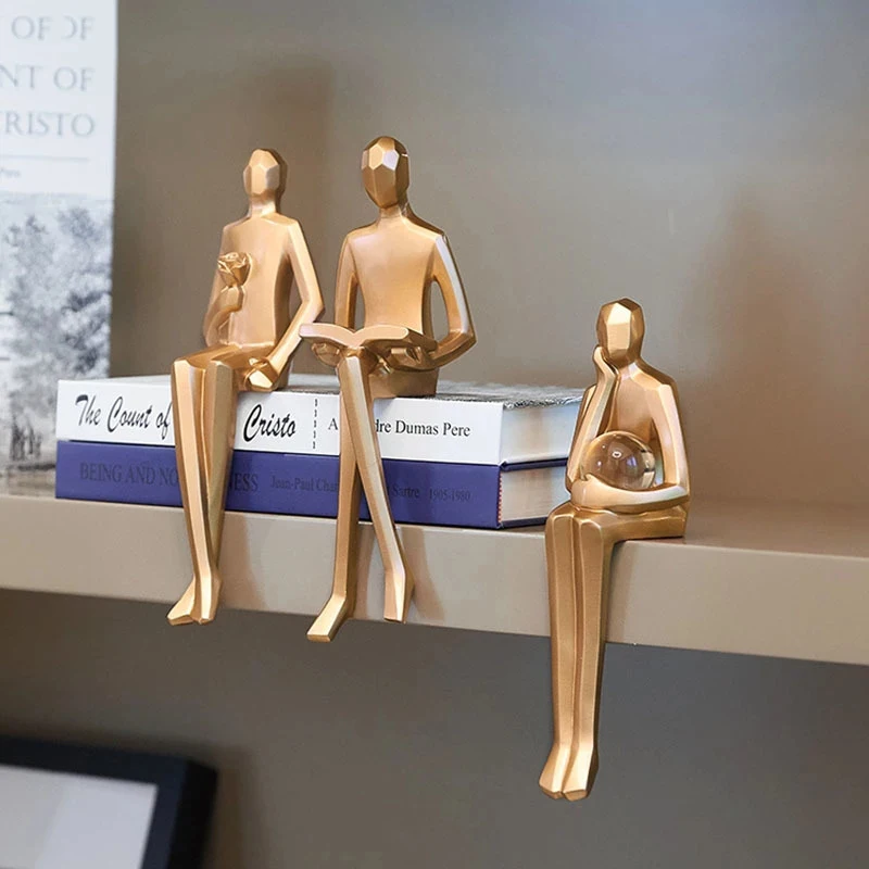 

Скандинавский геометрический портрет, статуя из смолы, ювелирные изделия для офиса, настольное украшение, абстрактный герой, украшение для ...