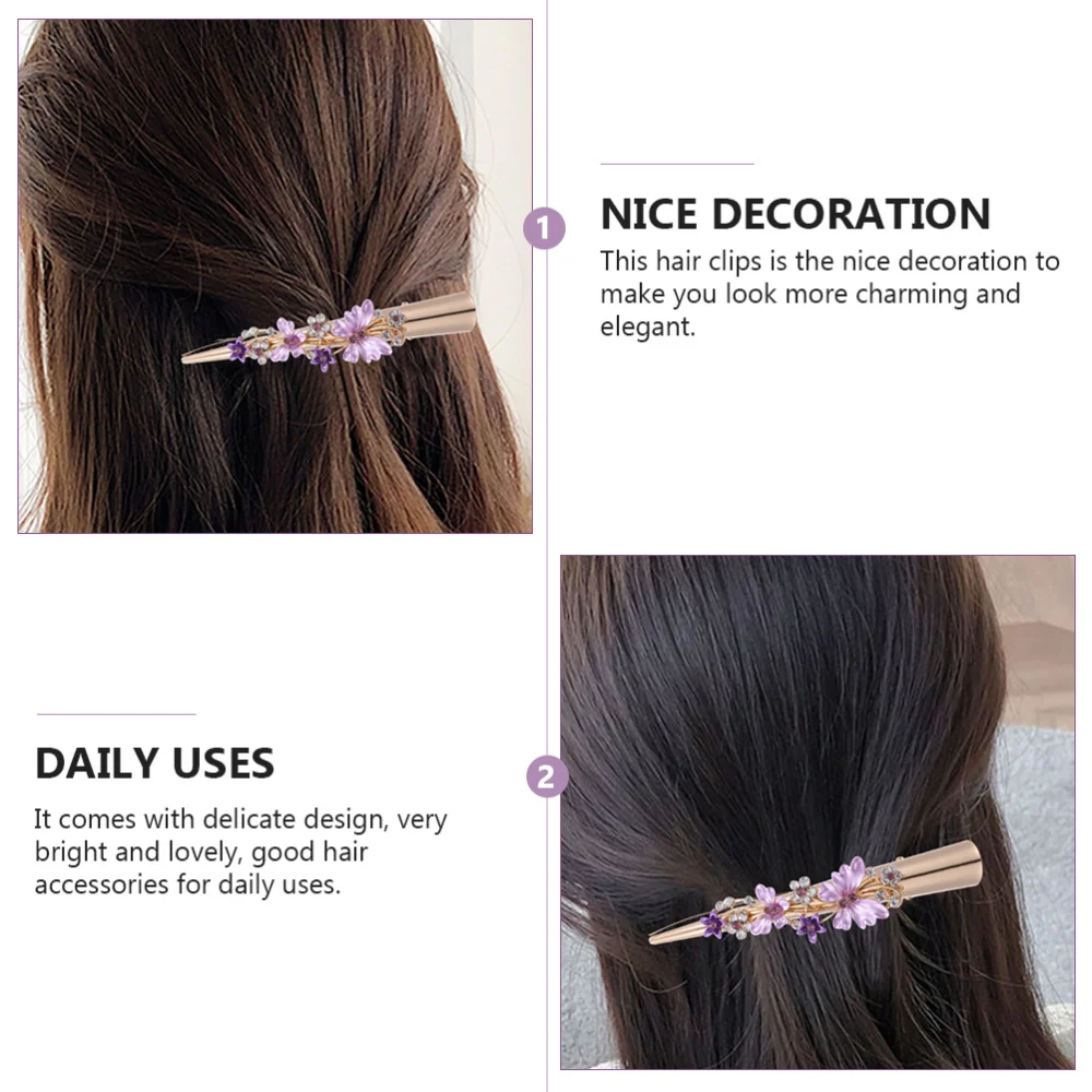 

2Pcs Alloy Fashion Headdress Versatile Hairwear Shiny Chic Barrette