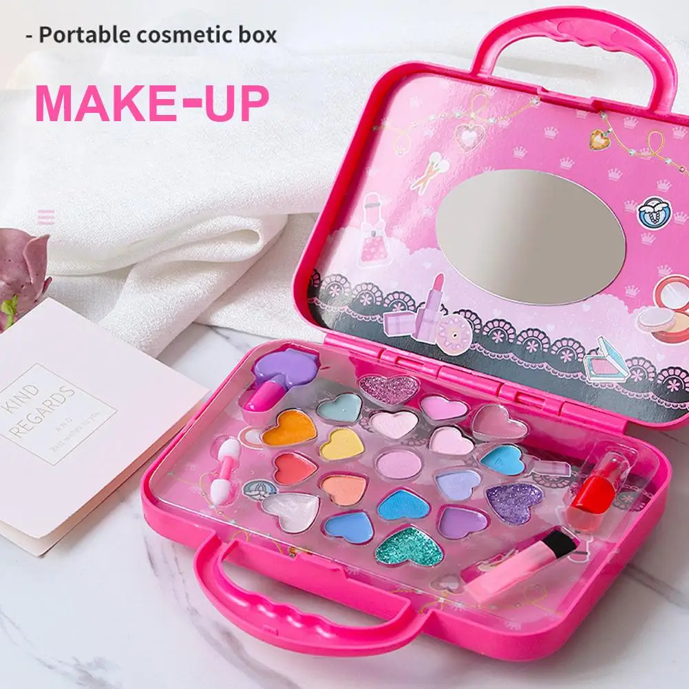 

Play House Set Washable Children's Cosmetics Toy Set with Portable Box Non-toxic Girl Makeup Pretend Toy Handbag