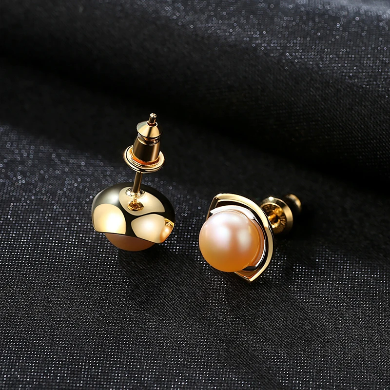 Серьги-гвоздики женские из серебра 925 пробы с натуральным жемчугом | Украшения и
