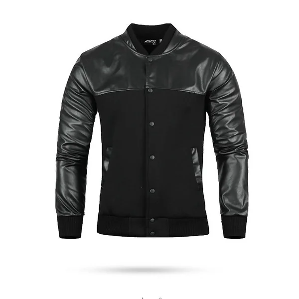 ZOGAA мужская куртка Осенняя кожаная вышивка черные/серые куртки для отдыха Skim