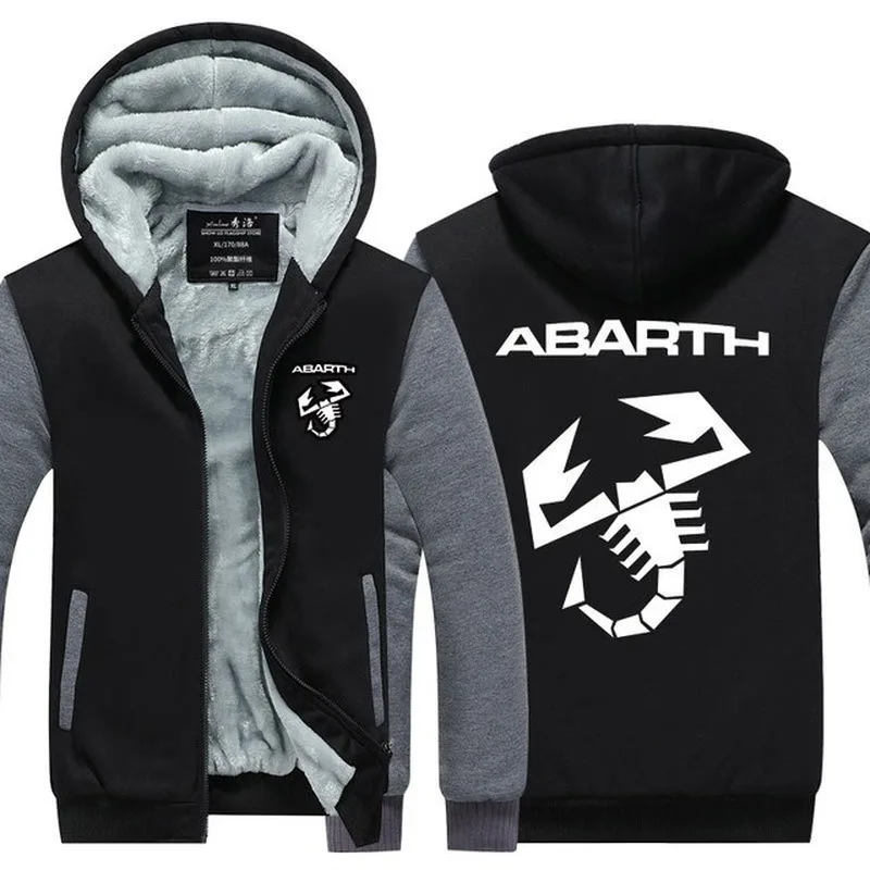 

2021 New Pattern Men's Jacket Car Logo for Abarth Coat Winter Casual Zipper Thicken Sweatshirt Fashion Clothes Men Jacket