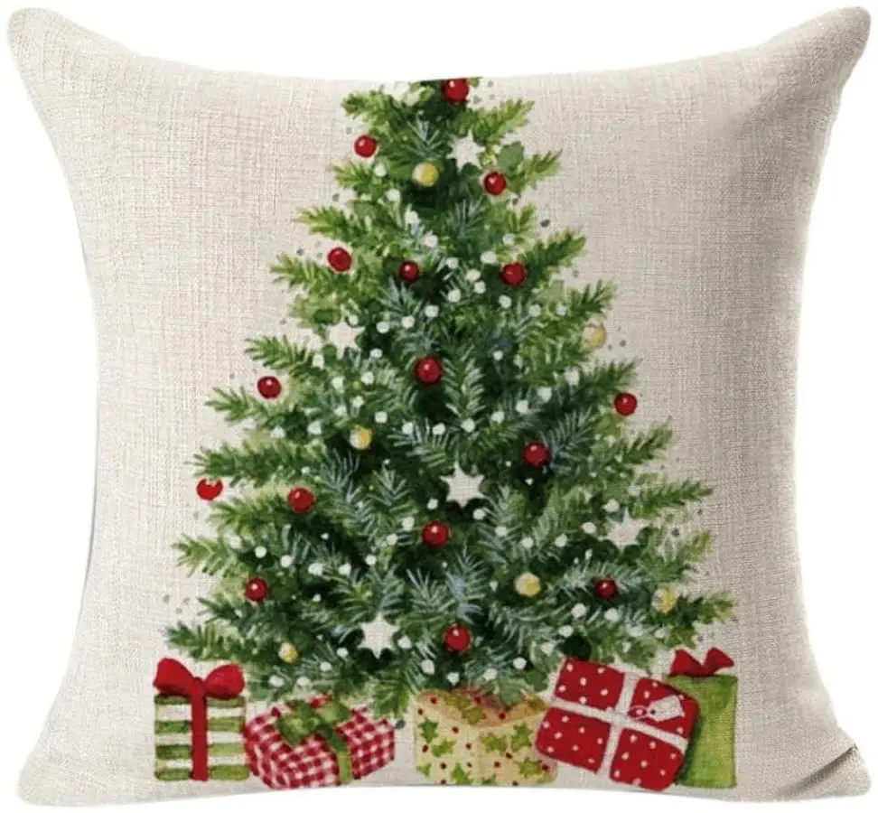 

Merry Christmas Pillow Case Christmas Tree Xmas Pillow Cover Pillow Case,Cushion Covers For Sofa Bed 24x24inch Home Decorative