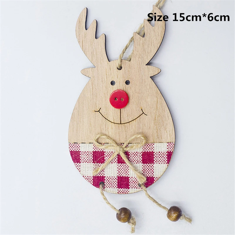 Happy elk plaid Рождественские украшения для елки, Рождественская гирлянда с лосем, подвесная подвеска, рождественские украшения для дома Navidad, Q - Цвет: Happy elk plaid