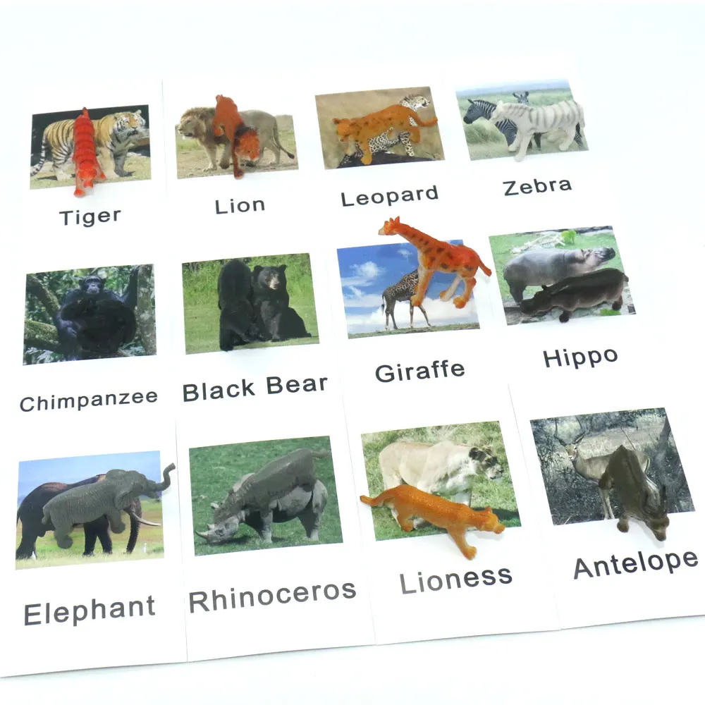 Детские карты Монтессори с животными Обучающие игрушки пазлы для детей