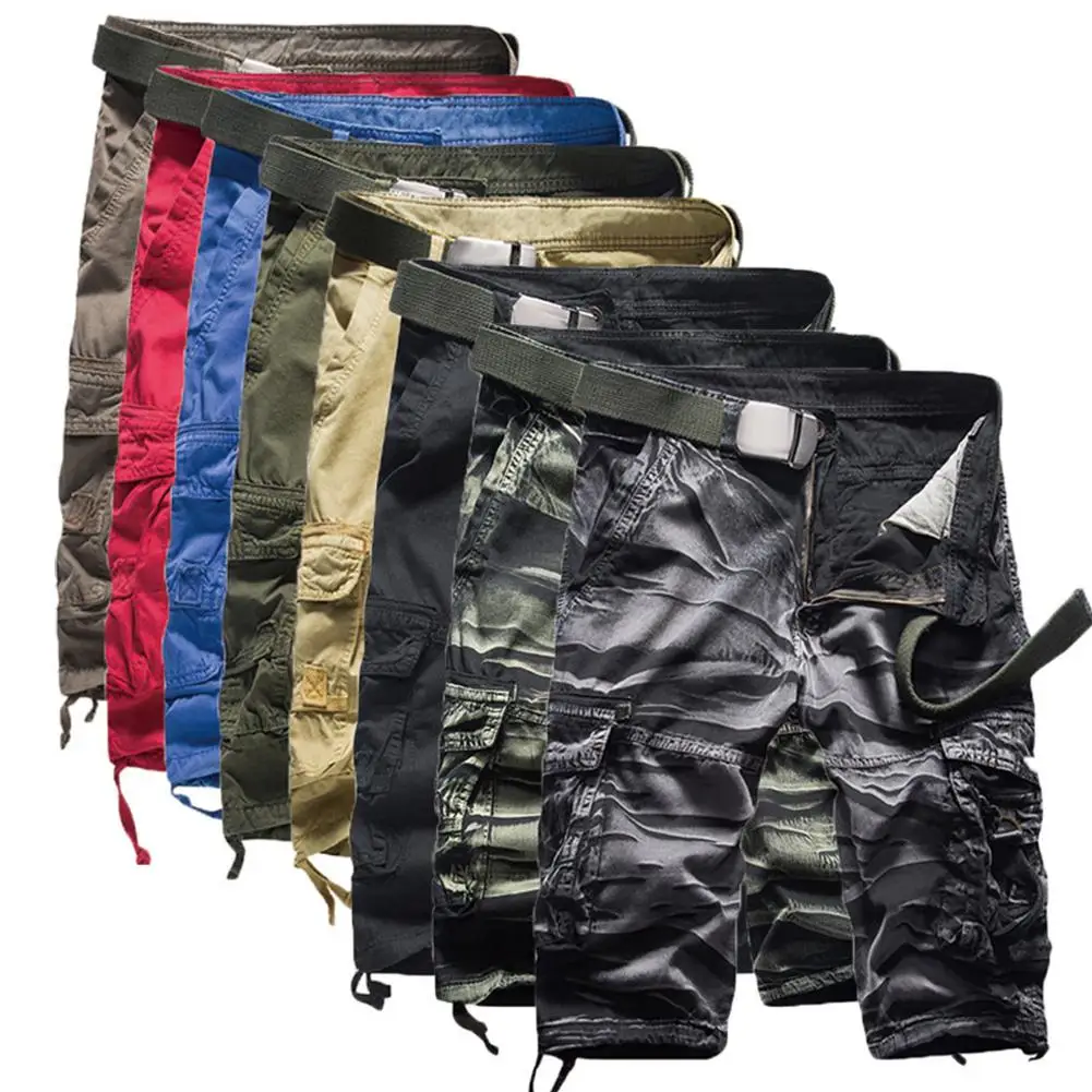 Шорты карго мужские камуфляжные хлопковые повседневные короткие штаны удобные