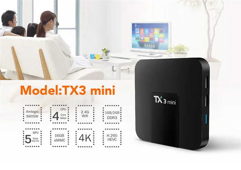 TX3 Мини Android 7 1 tv Box Smart H2.65 IP 4K телеприставка ТВ коробка Мультимедийный