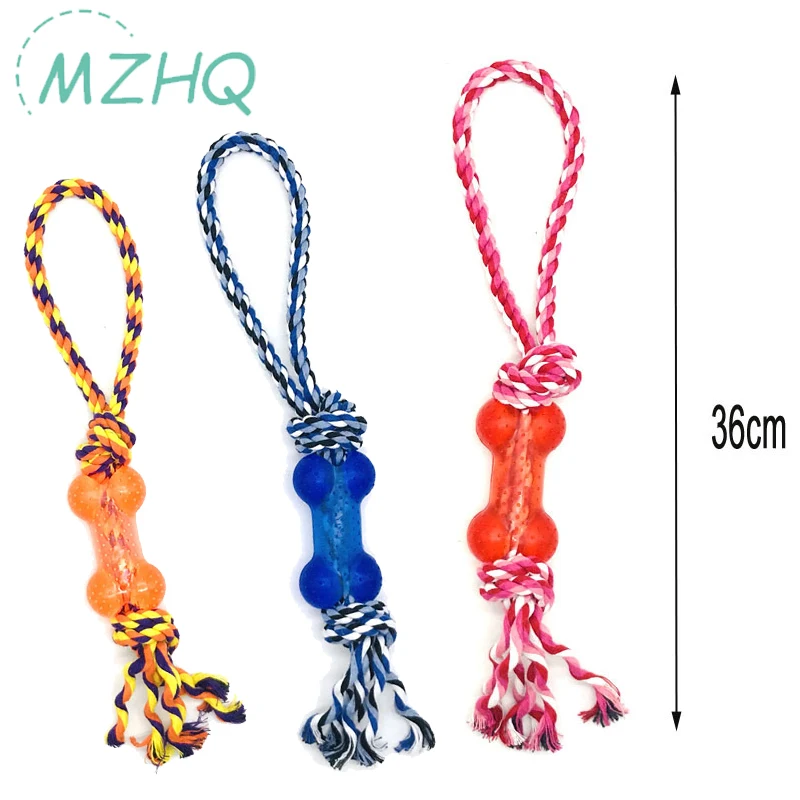 Anti-Stress Hand-Held Bone Cotton Rope Puppy Clean Teeth Toy Suitable For Interactive Cotton Rope Outdoor Dog Toys Dog Supplies