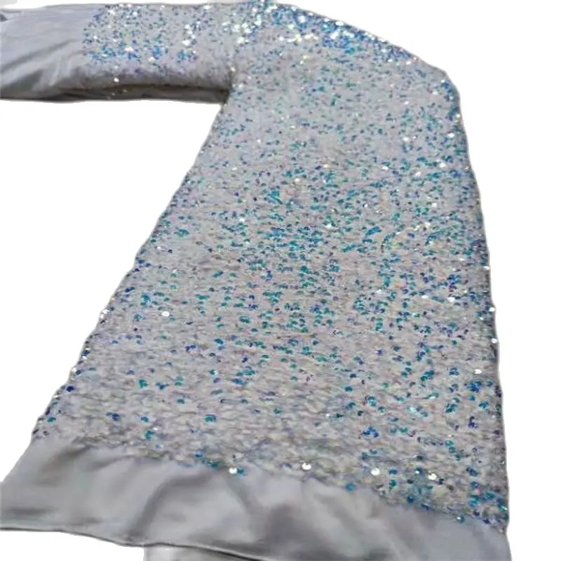 

2022 Latest Sexy French Embroidered Tulle Lace Africa Sequin Mesh Lace Fabric Sewing For Party Wedding Dress Crafts Top Quality