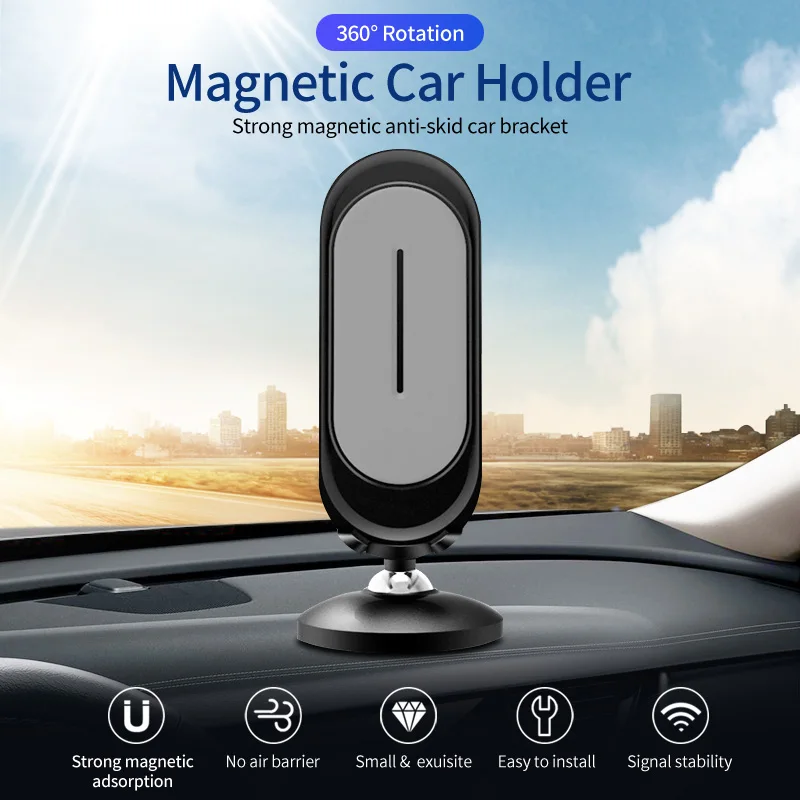 

Dashboard Metal Magnetic Car Holder 360 Rotation Phone Holder Stand Support Aluminum Magnet In Car GPS Navigation Mobile Mount