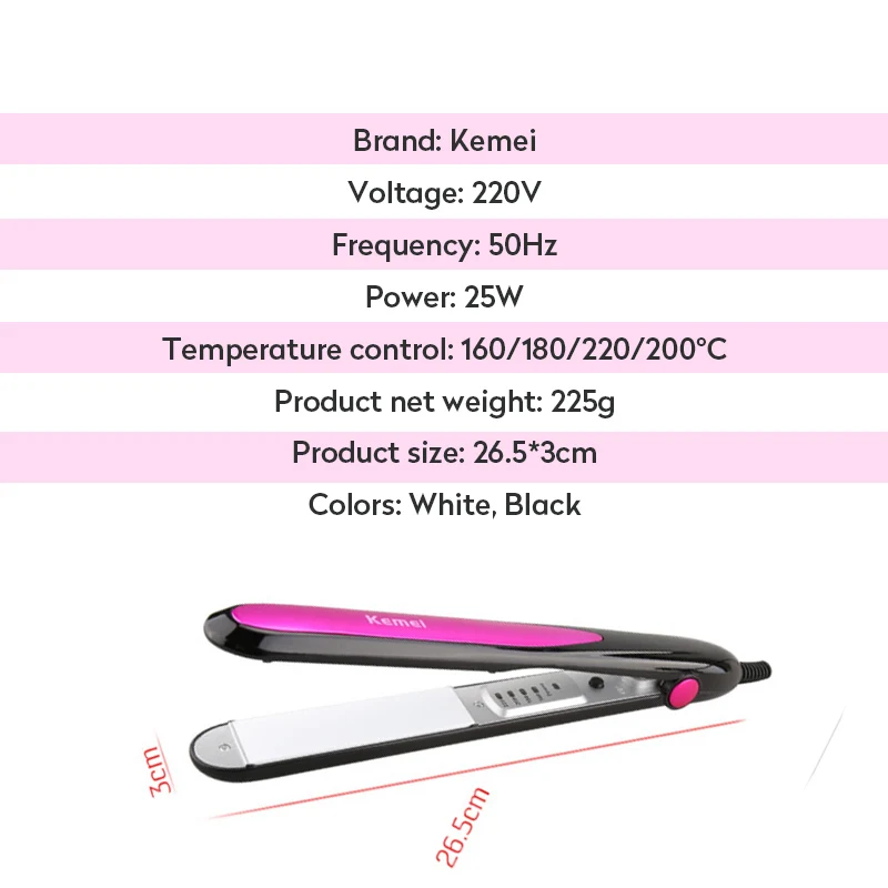 KM-531 паровые утюжки для выпрямления волос турмалин керамический плоский Утюг