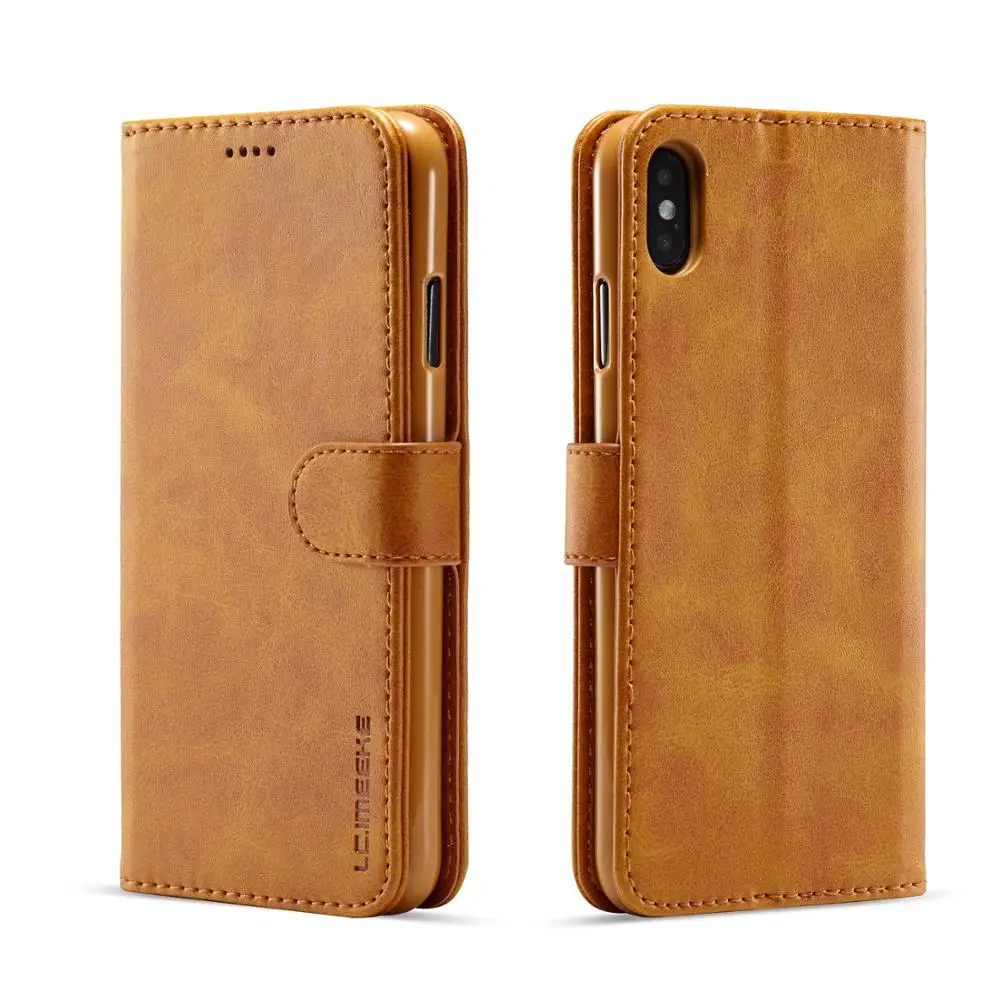 Brown Кожаный чехол для iPhone 11 Pro Max 11 Pro 11 простой Гладкий флип-чехол-бумажник для iPhone XS Max XR XS X 7 8 6 6S Plus - Цвет: Brown