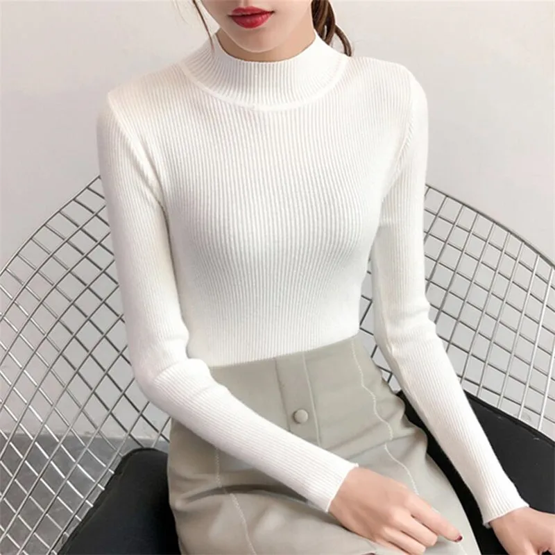 

Half Turtleneck Thread Sweater Bottoming Shirt Slim Wild Sweater Women Autumn and Winter New