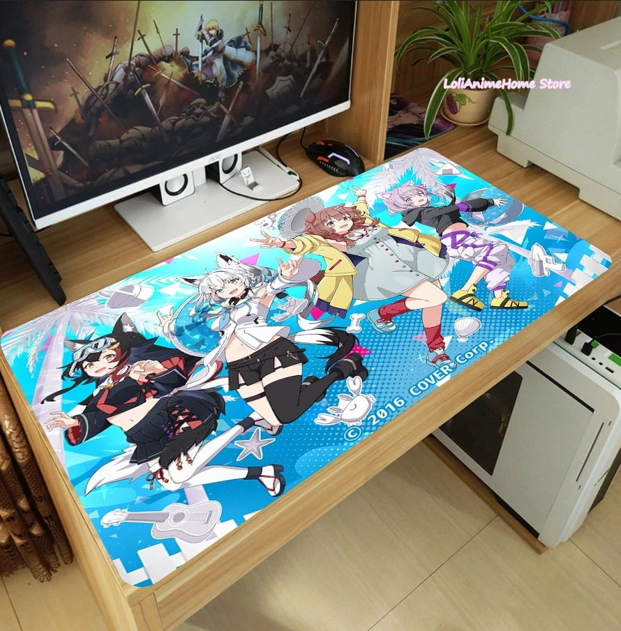 Игровой коврик для мыши Shirakami Fubuki Ookami Mio Hololive YouTuber косплей ноутбука Настольный