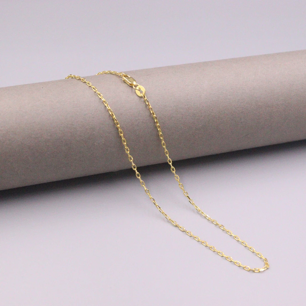 Prezzo Au750 Collana A Catena In Oro Giallo 18 Carati Reale Per Donna Donna 1.8mmW Catena A Catena Girocollo Collana In Oro 14''L Gioielli In Oro 18 Carati