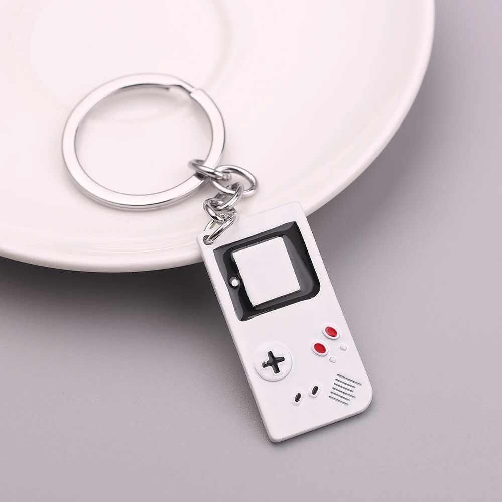 Металлический Эмалированный брелок для мини игрового автомата белый квадратный