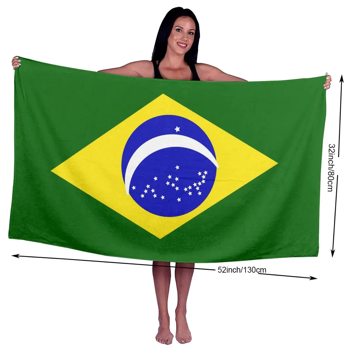 Текстильное полотенце для плавания с бразильским флагом впитывающее банное