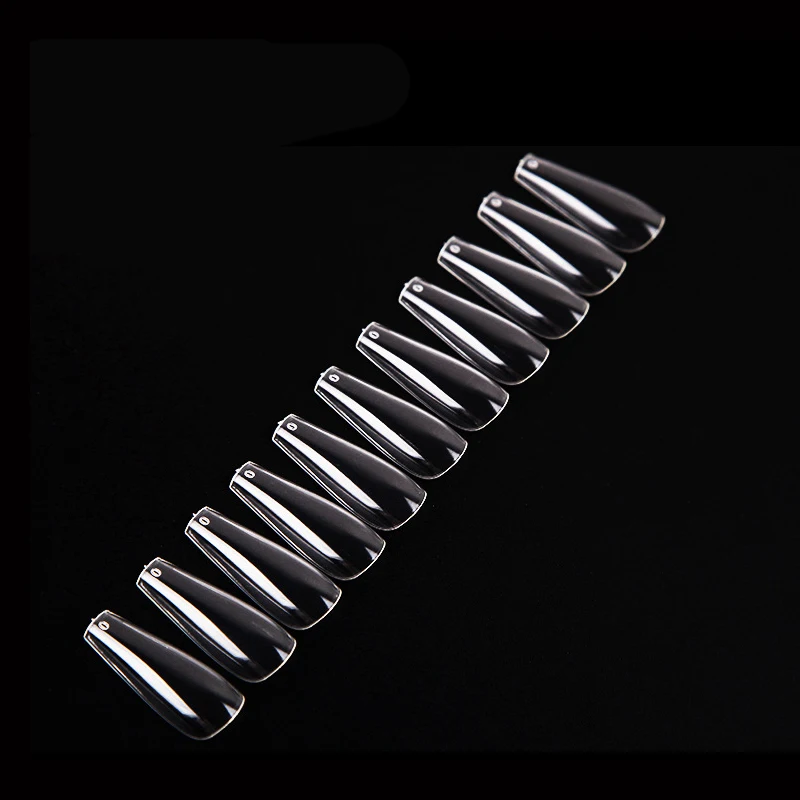 500/600 шт. Длинные накладные ногти балерины полная половина французского маникюра