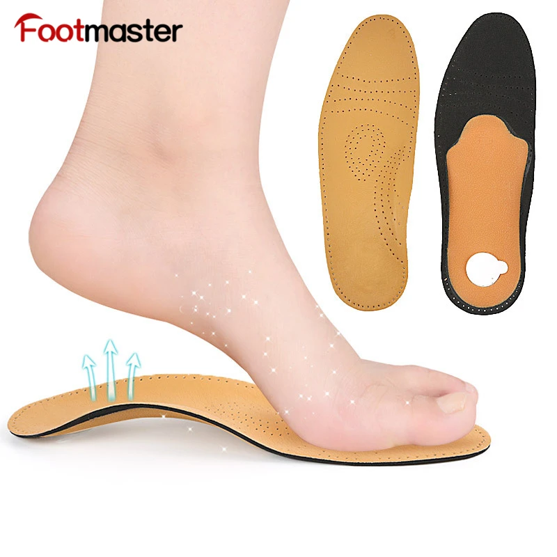 FootMaster Arch Support s Plantar Fasciitis стельки для ног Дышащие из воловьей кожи ортопедические