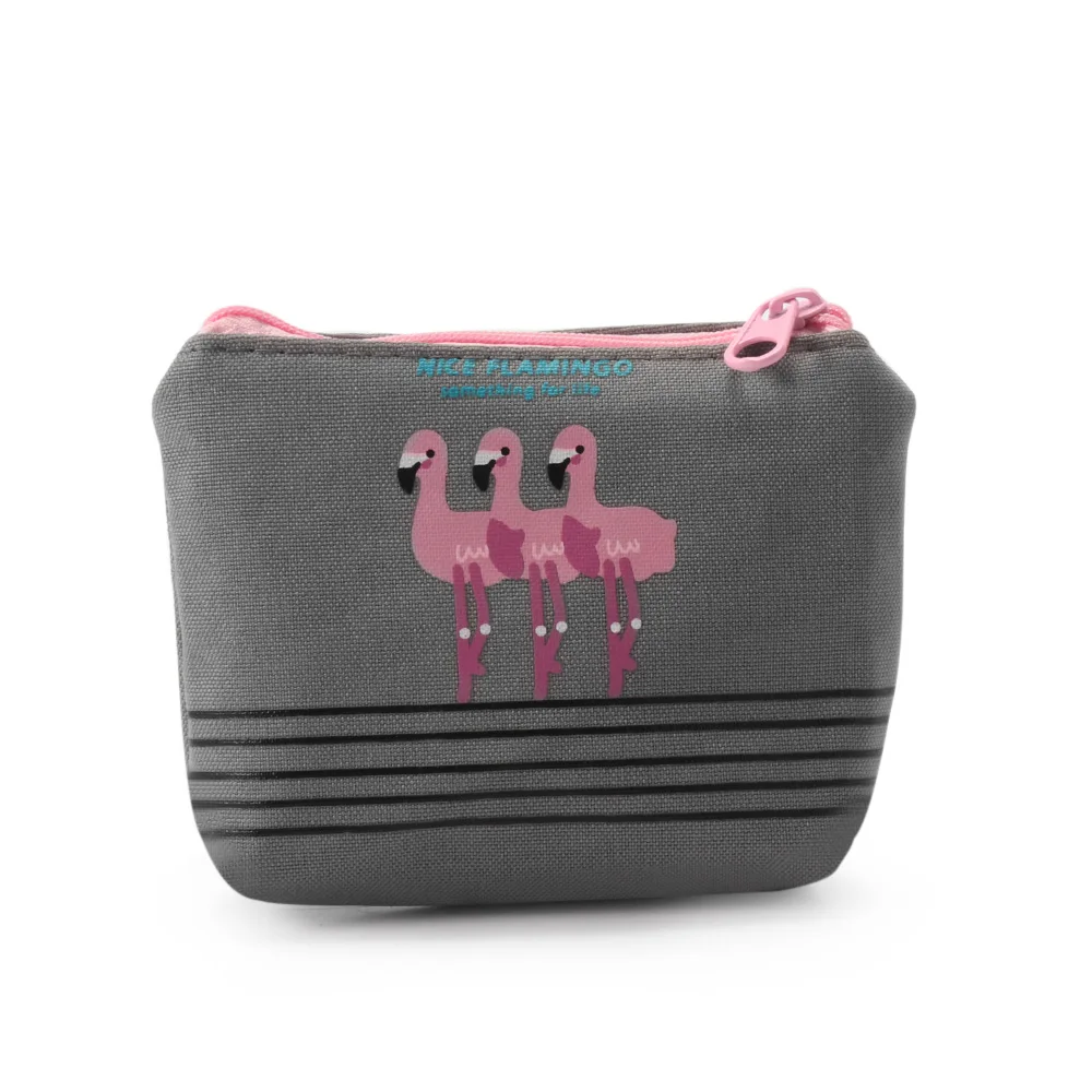 Кошелек с изображением фламинго дневник милый холст кошельки для монет на молнии