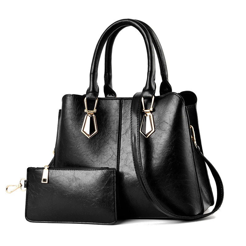 Сумка NEWPOSS женская из вощеной кожи роскошный саквояж с кармашком для кошелька