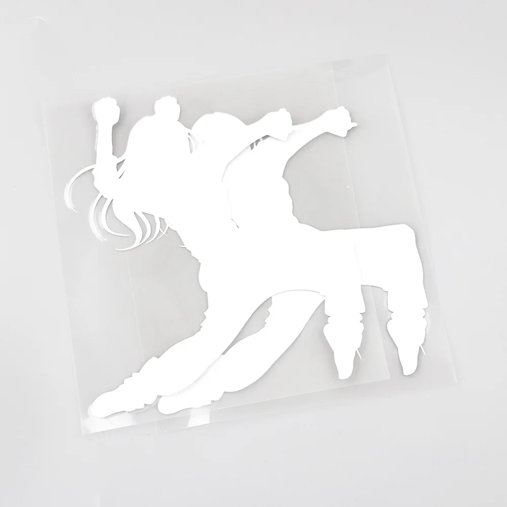

YJZT 11.8CMX13.5CM Fun Dancing Girl Street Dance Decal Vinyl Car Sticker Black/Silver 8A-0799