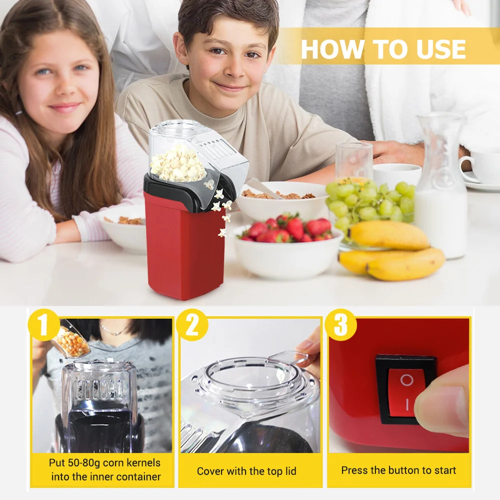 Мини-Попкорн с горячим воздухом машина для попкорна кукурузными ядрами