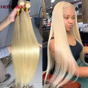 613 прямые светлые пучки волос 134 пряди 30 дюймов 40 дюймов волосы бразильские 613 медовые светлые человеческие пряди волос Реми волосы