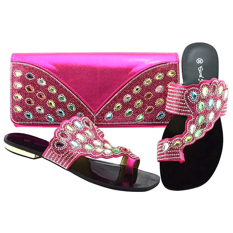 Популярный итальянский комплект из обуви и сумки украшенные Стразы высокого