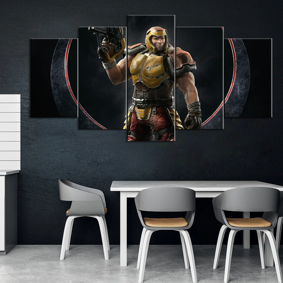 5 Piece Decorative Painting Poster Game Home Mural Quake Champions Animation Art Wall Decor Paintings | Дом и сад