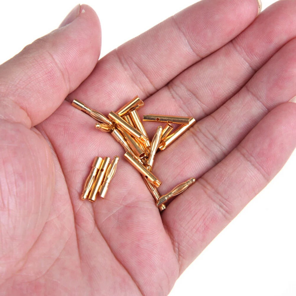 

10Pair/lot Bullet Connector Plated For ESC Battery Gold Copper Brushless Motor Banana Plug 2mm