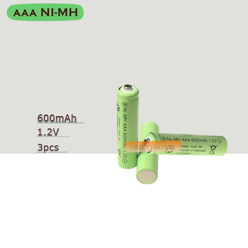 3psc/лот 1,2 v 600mah AAA игрушка с дистанционным управлением перезаряжаемая ni-mh аккумуляторная батарея AAA 1,2 V 600mAH
