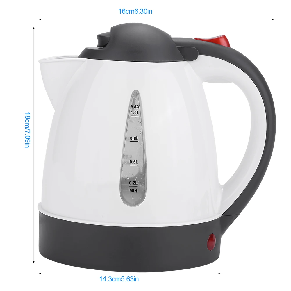 

Portable 1000ml 24V 250W Electric Kettle Stainless Steel Travel Car Truck Kettle Water Heater Bottle For Tea Coffee Making