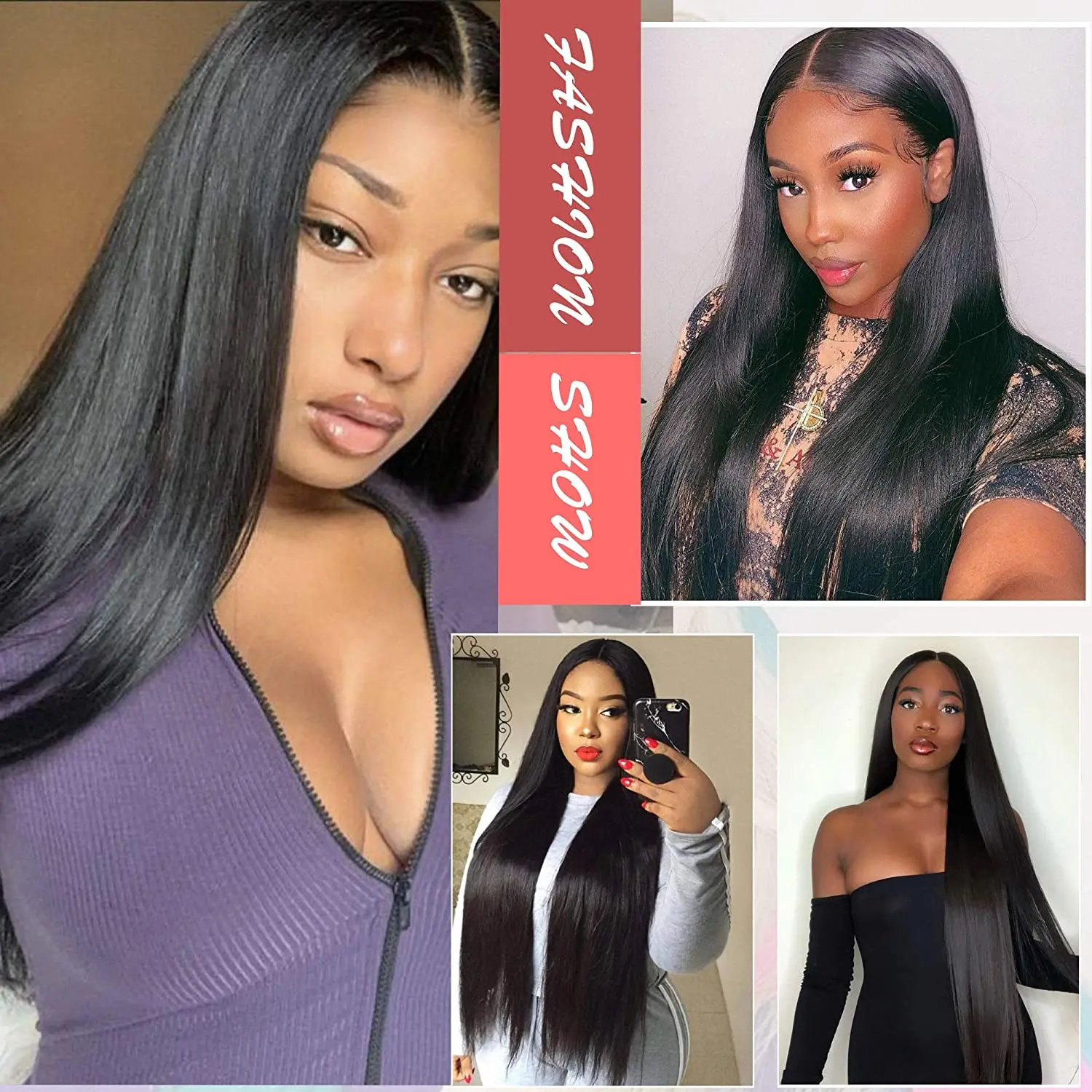 

SUe EXQUISITE Synthetic Lace Front Wigs Blonde Long Straight Mid Point Synthetic Lace Wig Black White Natural Hairline Full Wigs