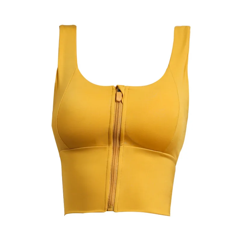 

Shockproof gathered sports underwear female front zipper running fitness bra high-intensity yoga vest BRA