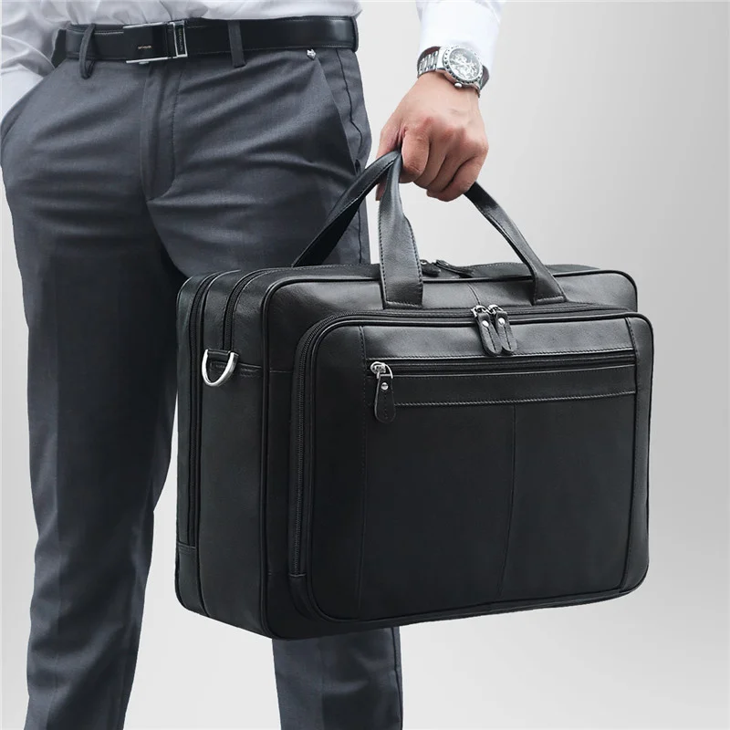 

Портфель Nesitu M7320 мужской из натуральной кожи, портфель для ноутбука 14/15,6/17 дюймов, сумка-мессенджер для бизнеса/путешествий, цвет черный/кофе...