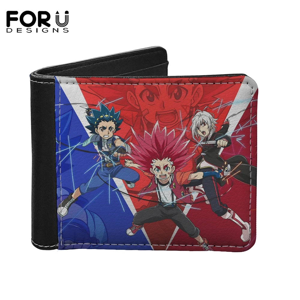

FORUDESIGNS мужской кошелек с мультипликационным аниме Beyblade Burst, мужские короткие деловые кошельки с 3D принтом, мужские кошельки с монетницей