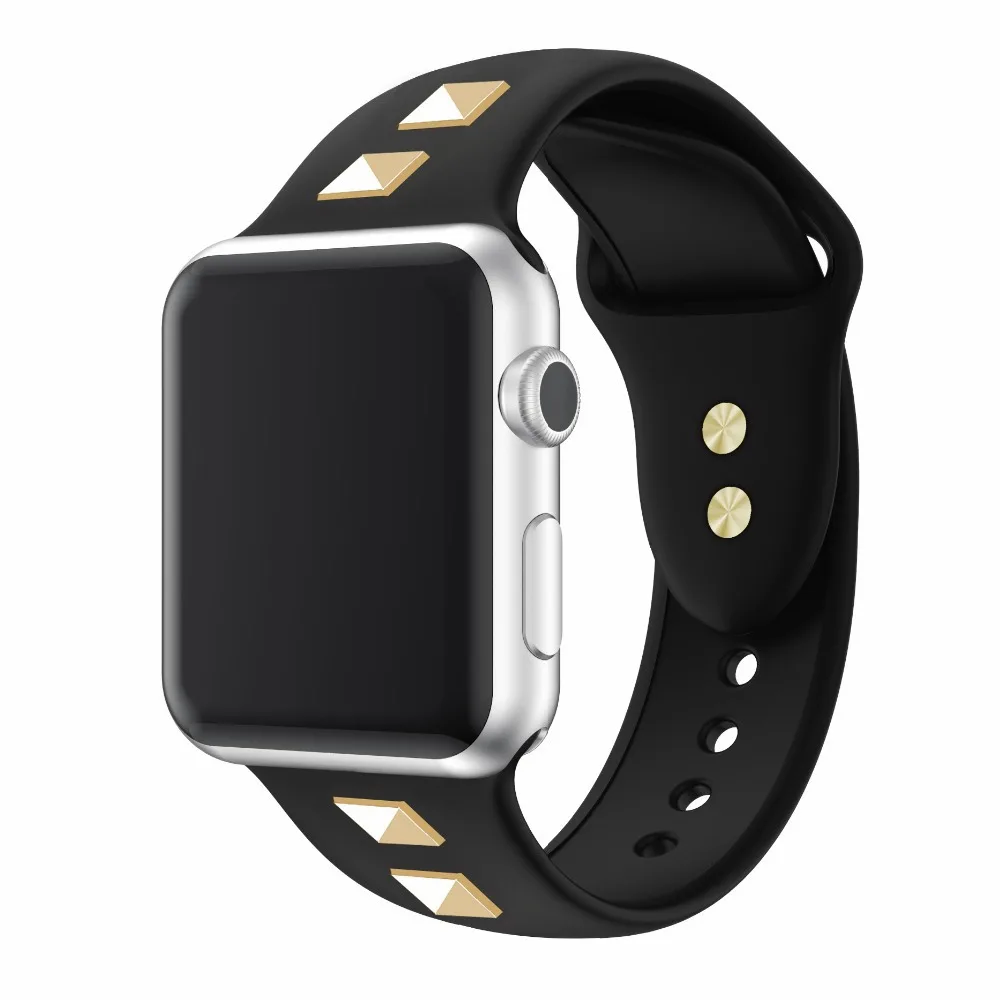 Мягкий силиконовый спортивный ремешок для Apple watch 44 мм 42 40 38 серия 5/4/3/2/1 стиль панк
