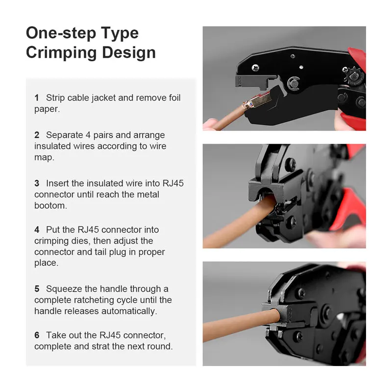 Обжимные Щипцы ZoeRax CAT7 Профессиональные Сетевые для модульных разъемов CAT6A STP с