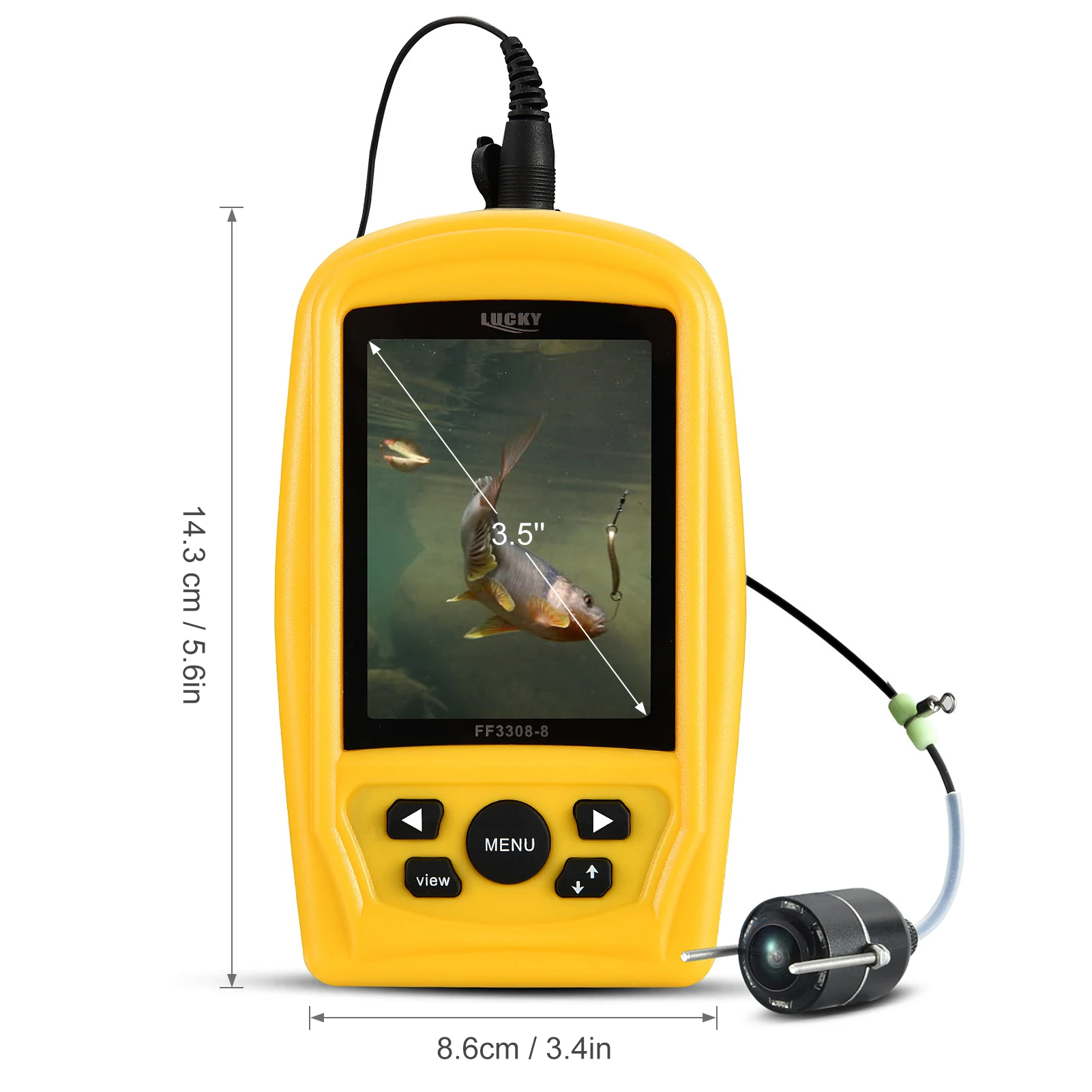Pаспродажа Подводная рыболовная камера Lixada, 3,5 дюйма, 165 ТВЛ, цветной ЖК-дисплей, портативный рыболокатор, подводный монитор, рыболовная камера с поворо...