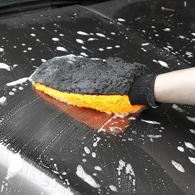 

Car Washing Gloves Cleaning Mitt Wash Glove Maintenance Soft Coral Fleece Car Washing Brush Cloth For Motorcycle Auto Home
