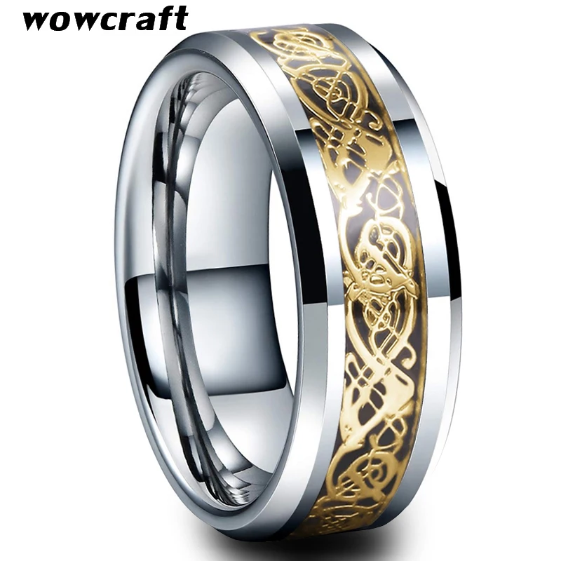 

Кольцо из карбида вольфрама, с инкрустацией из углеродного волокна