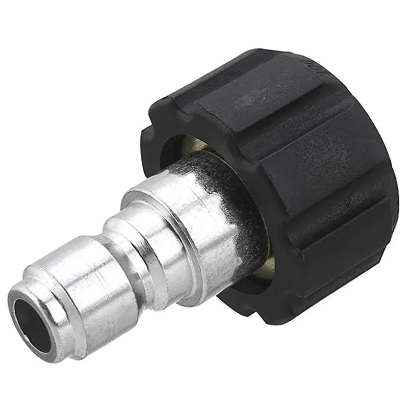 

Pressure Washer Twist Connect M22 14mm X 3/8 inch Quick Disconnect Plug High Pressure B Fitting Quick Coupler Nipple, 5000 PSI,
