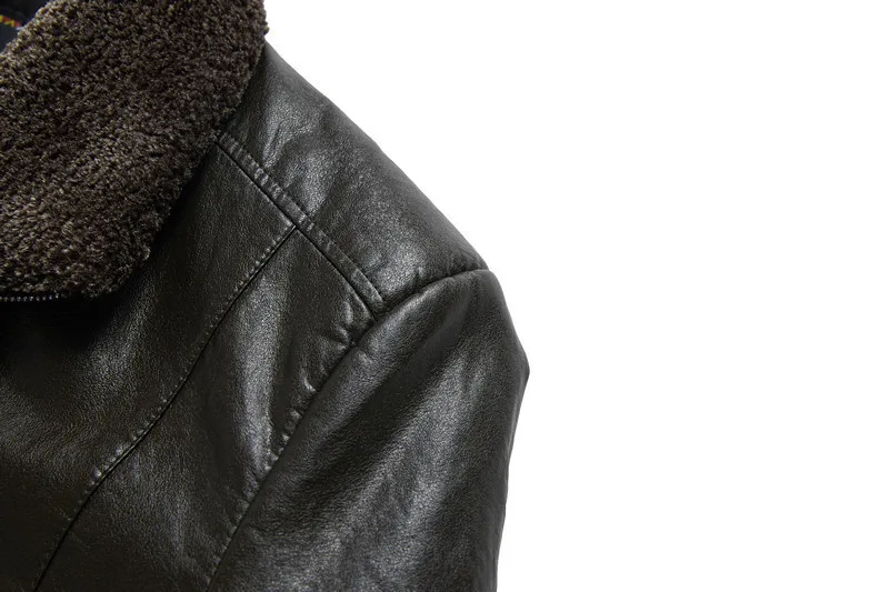 Новое поступление зимнее модное утепленное кожаное пальто очень большая куртка